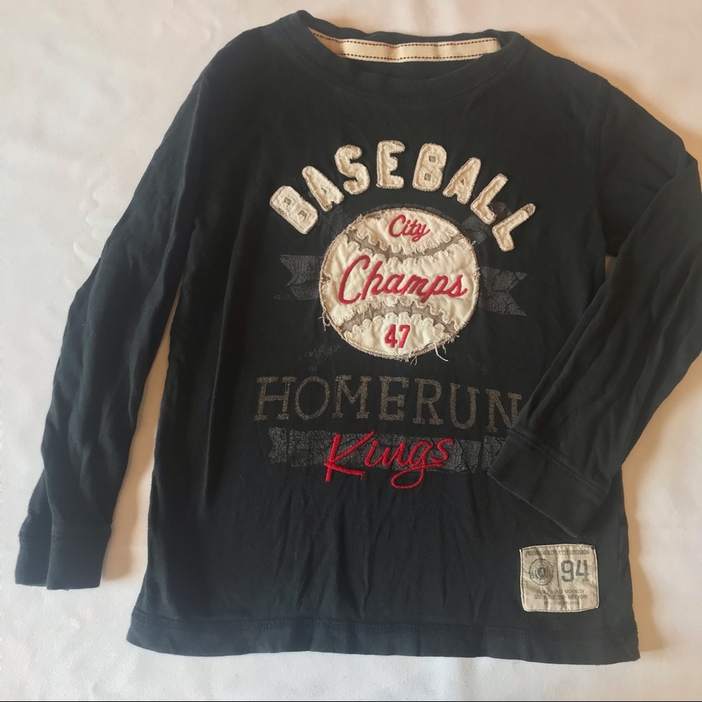 Black Long Sleeved Baseball Shirt